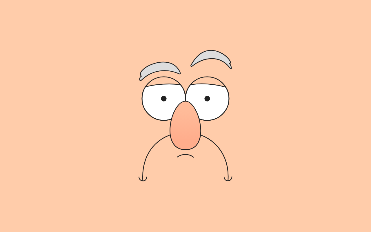 SVG   Minimalist Cartoon Of A Disappointed Old Man